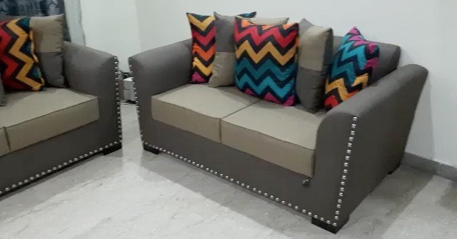 3 2 Sofa set in Dual Dark/Light Brown Colour Tone